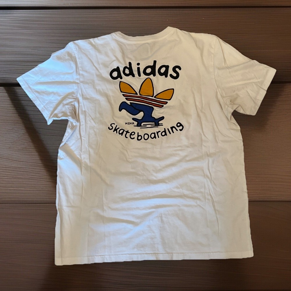 Adidas Men's White Skateboarding T-Shirt